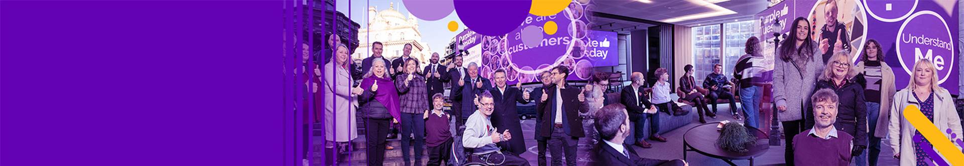 A collection of images of Purple Tuesday events 